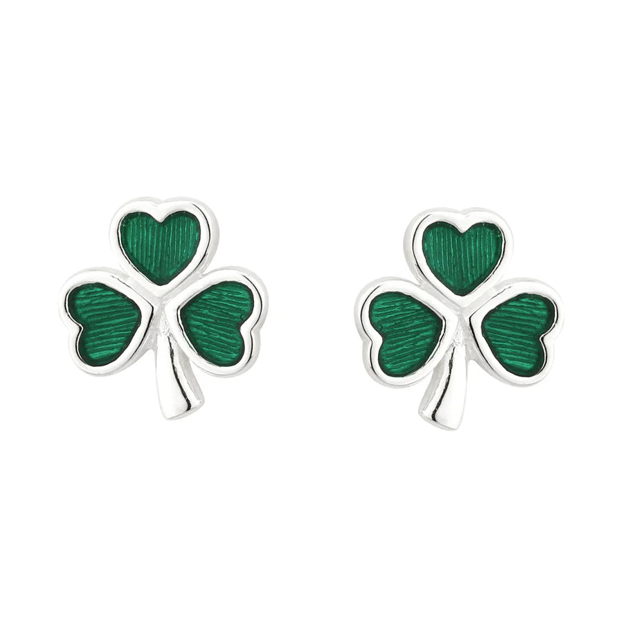 STERLING SILVER GREEN ENAMEL SHAMROCK STUD EARRINGS
SKU: S3147
