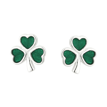 STERLING SILVER GREEN ENAMEL SHAMROCK STUD EARRINGS
SKU: S3147
