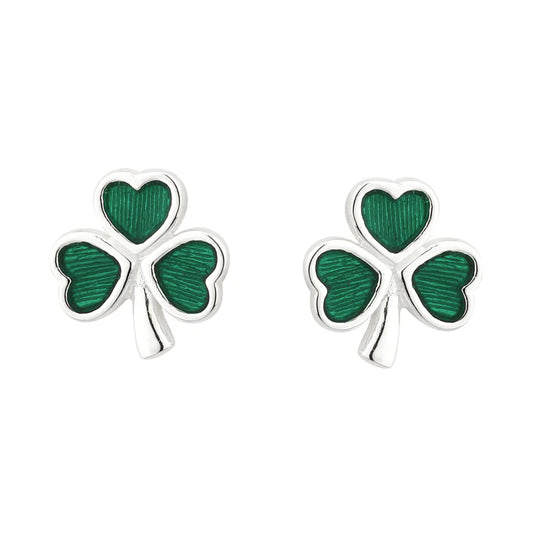 STERLING SILVER GREEN ENAMEL SHAMROCK STUD EARRINGS
SKU: S3147