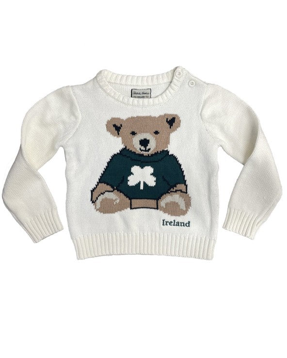 Kids Bear Knitted Jumper In Cream PF7473