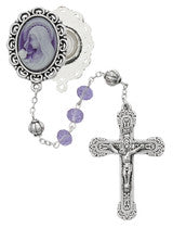 R882F VIOLET CAMEO LOURDES ROSARY