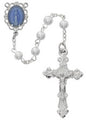 R673RF 5MM RHODIUM PEARL ROSARY