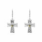 CLADDAGH ON CELTIC CROSS STYLE STERLING SILVER EARRINGS 70060