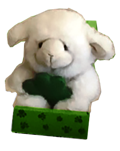 LUCKY SITTING SHAMROCK SHEEP IN BOX