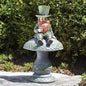 Solar Leprechaun Sitting On Mushroom 16.5”