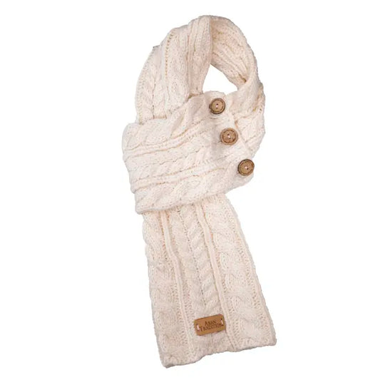 Aran Cable Button Scarf