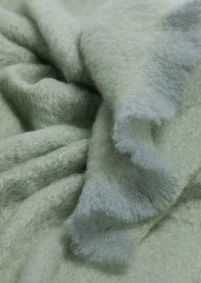Foxford Mohair Sage green throw