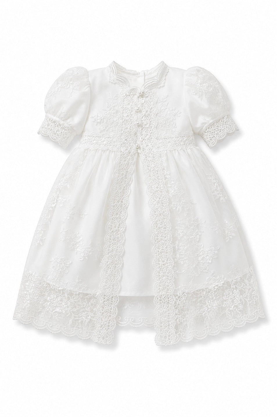 Christening Gown with Matching Bonnet #20284 Antique White