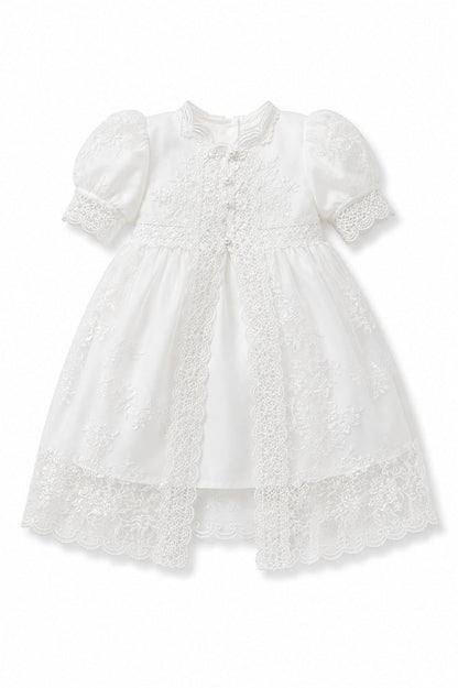 Christening Gown with Matching Bonnet #20284 Antique White