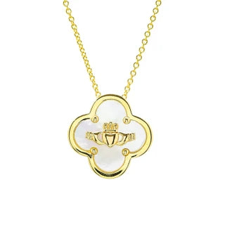 14kt Gold Vermeil Clover Claddagh MOP Necklace

SKU:
GV109