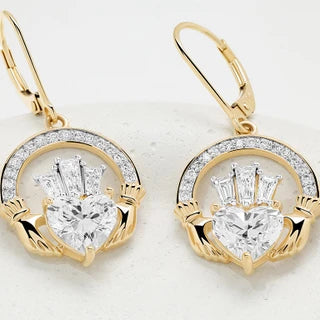 14kt Gold Lab Diamond Claddagh Drop Earrings

SKU:
14E775