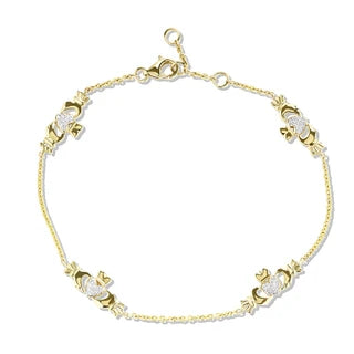 14kt Gold Lab Diamond Claddagh Bracelet

SKU:
14B788
