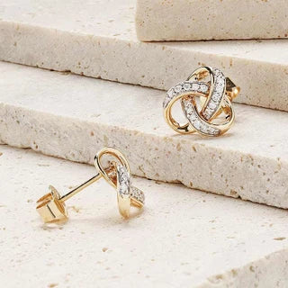14kt Gold Lab Grown Diamond Celtic Knot Love Stud Earrings

SKU:
14E711