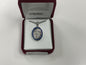 Sterling Miracles Medal with blue stones L698