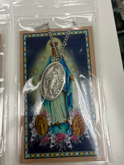 Miraculous Medal with Prayer Card