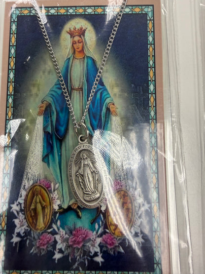 Miraculous Medal with Prayer Card