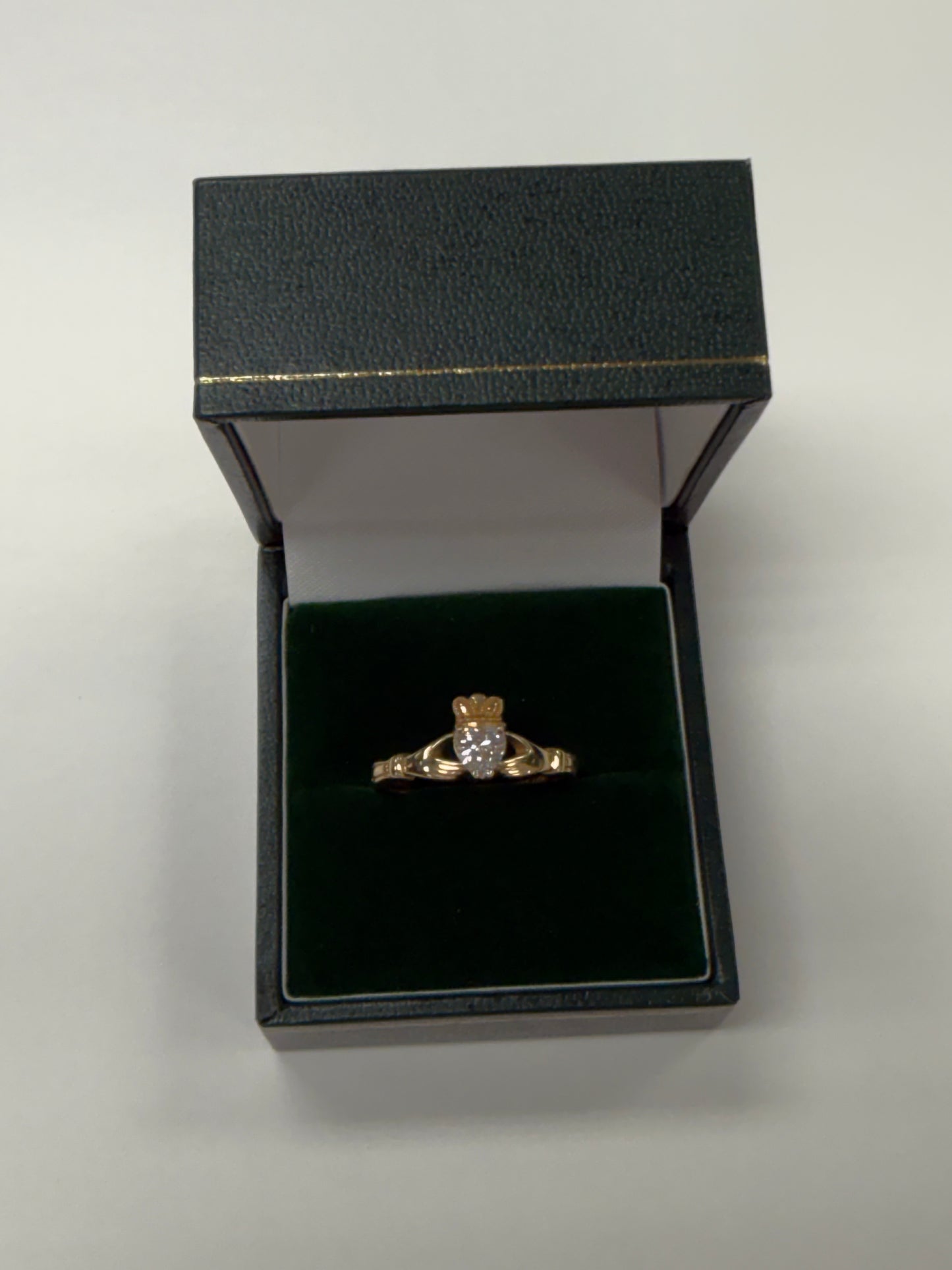 14K Claddagh with Diamond by Fado R502 6.5