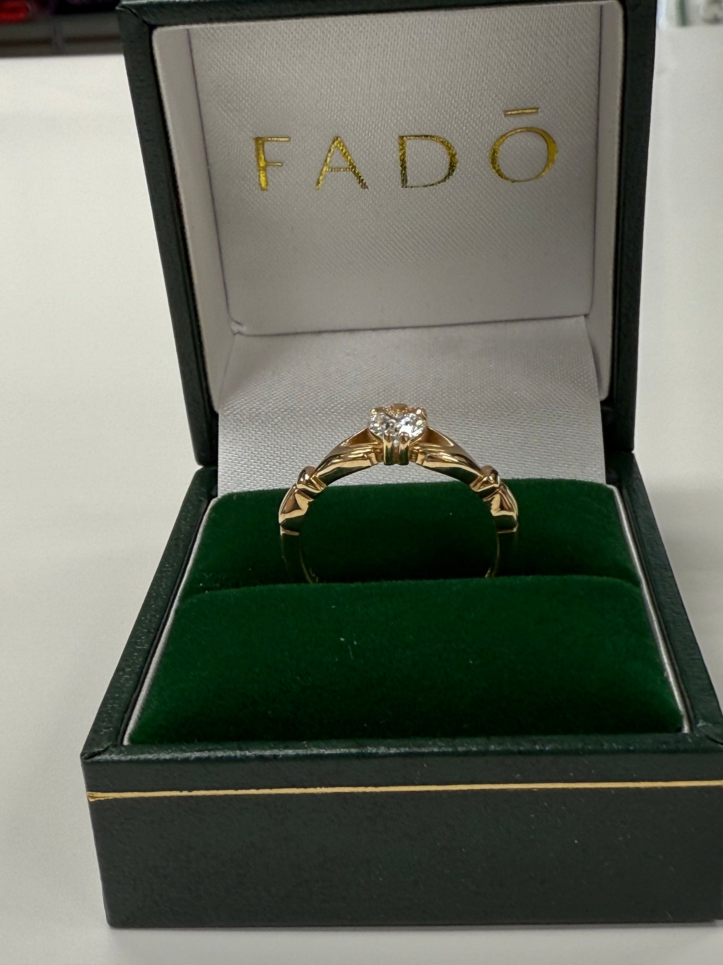 14K Claddagh with Diamond by Fado R502 6.5