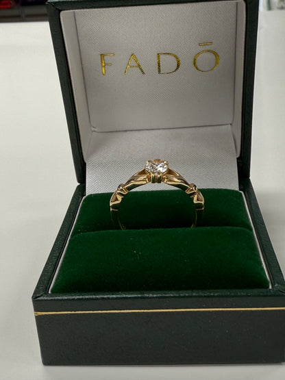 14K Claddagh with Diamond by Fado R502 6.5