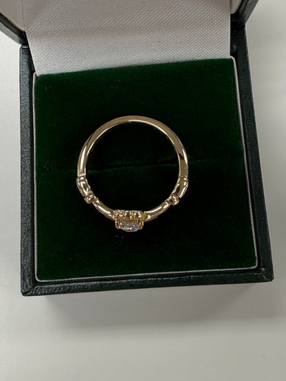 14K Claddagh with Diamond by Fado R502 6.5
