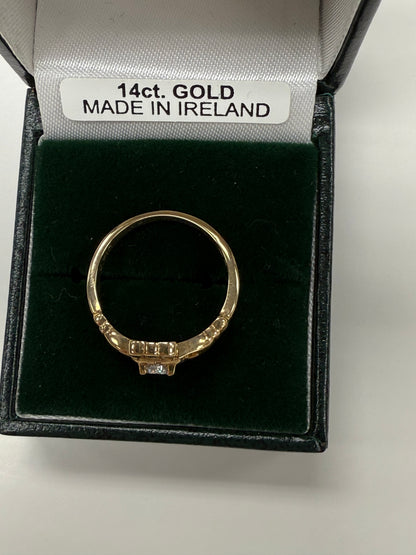 14k Claddagh with Diamond by Fado R318 size 7