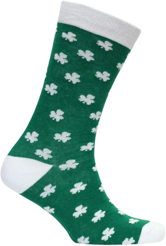 Green with white shamrock adult socks t9319