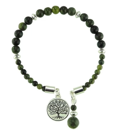 CONNEMARA MARBLE TREE OF LIFE CHARM HORSESHOE STYLE BRACELET