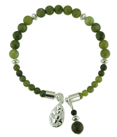 CONNEMARA MARBLE SHAMROCK CHARM HORSESHOE STYLE BRACELET