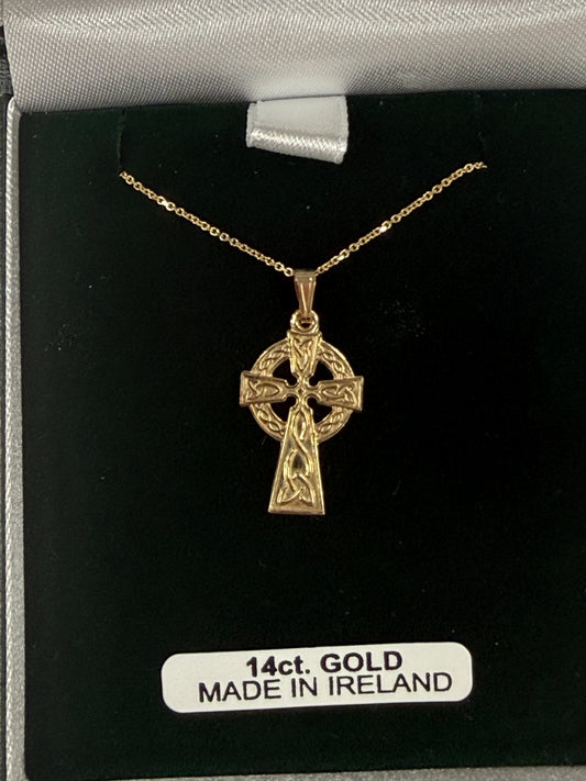 14K Celtic Cross single sided medium C101 Fado