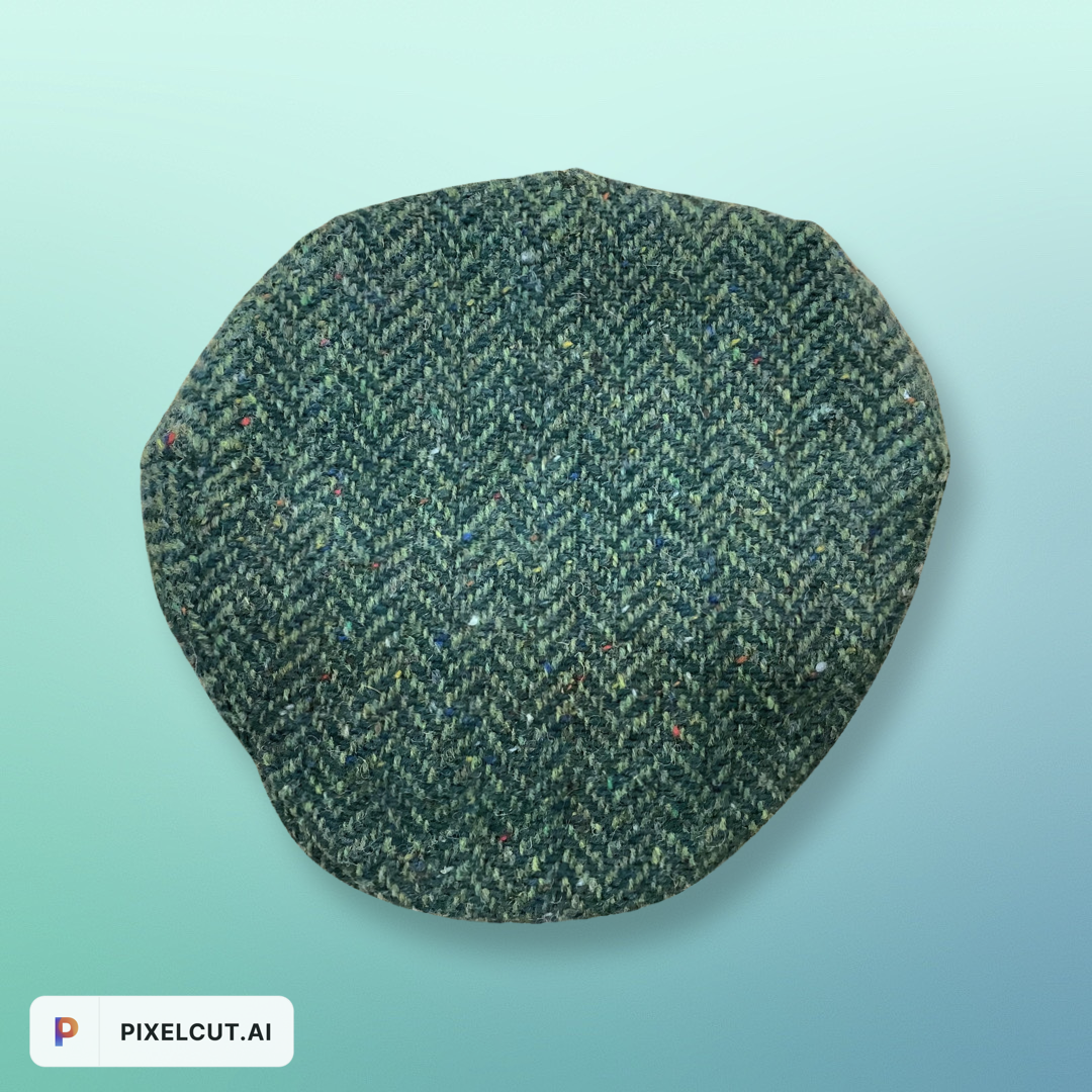 Hanna Flat Cap Green herringbone