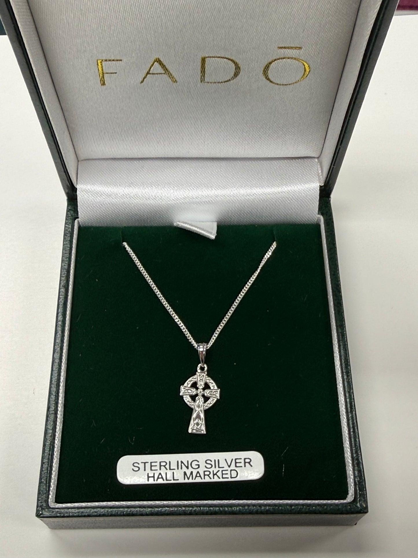 Sterling Silver Single Sided Celtic Cross by Fado C100