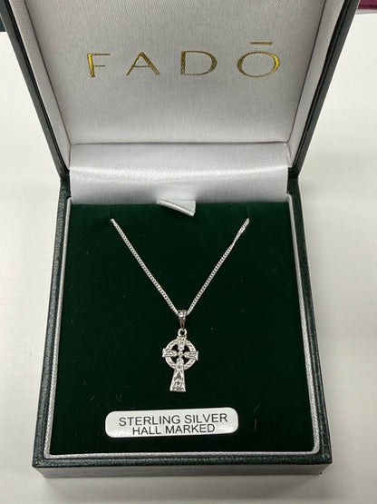 Sterling Silver Single Sided Celtic Cross by Fado C100