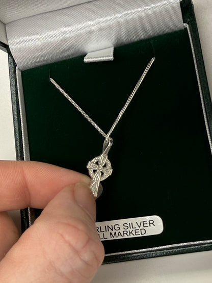 Sterling Silver Baby Celtic Cross Double sided C200 by Fado