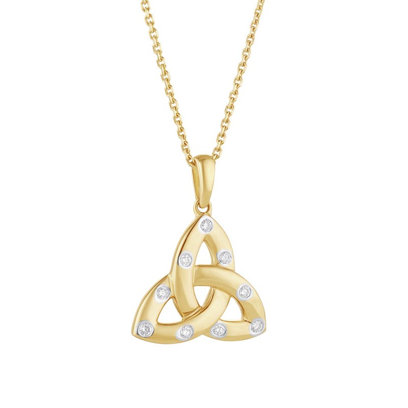 14K GOLD FLUSH SET DIAMOND TRINITY KNOT NECKLACE
Code: S46969