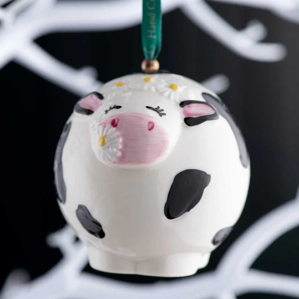 Belleek Daisy the Cow Ornament
