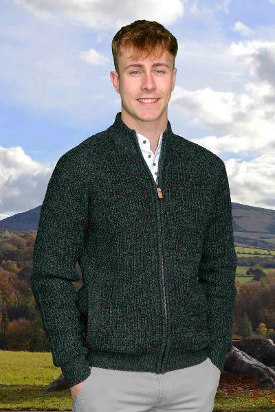 Dunmore Atlantic Marl Full Zip Sweater