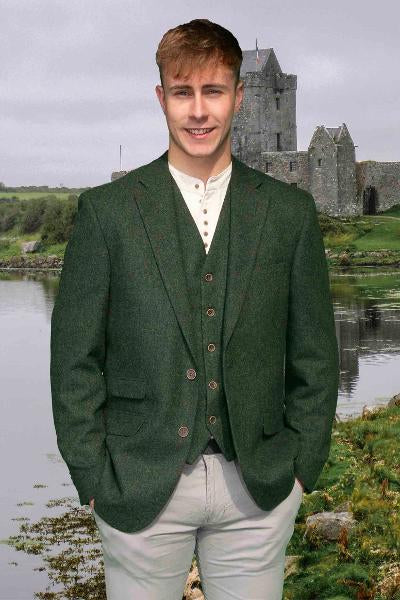 Mens Tweed Jacket Homespun Olive