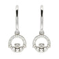 Sterling Silver Crystal Claddagh Hoop Earrings
SW243