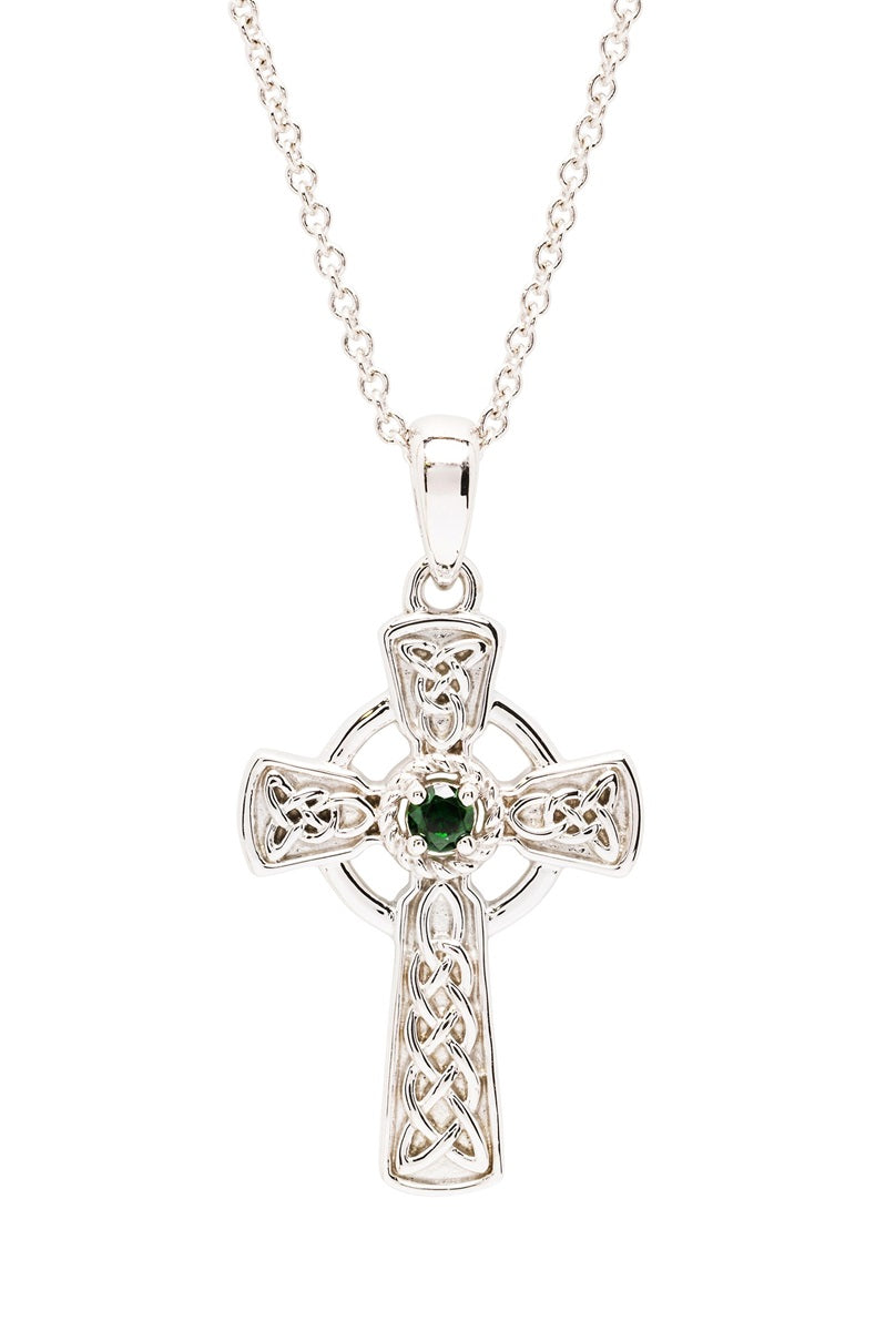 Sterling Silver Green CZ Celtic Cross
SF36