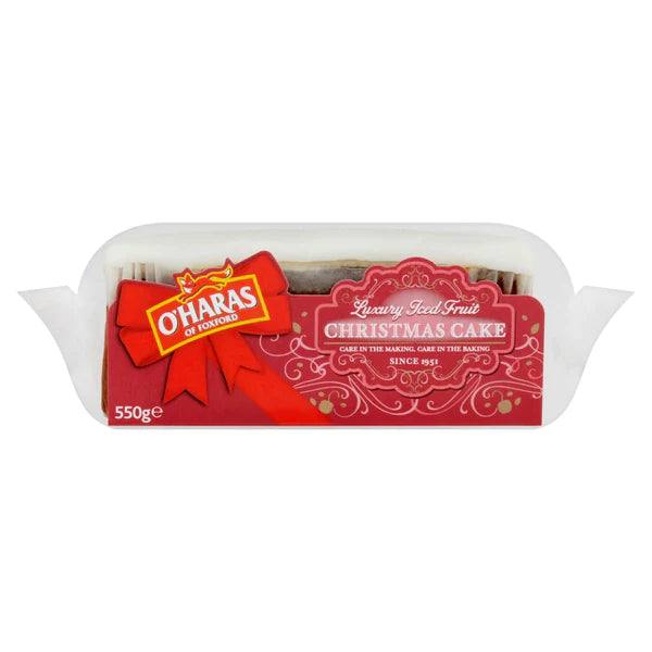 Oharas of Foxford, Luxury Iced Fruit Cake With Marzipan and Icing. 500g