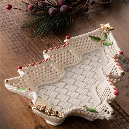 Belleek Christmas Tree Basket 4626