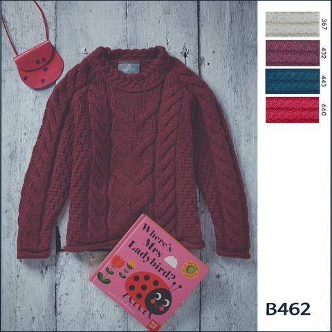 Childrens Cabke sweater With roll hem b462