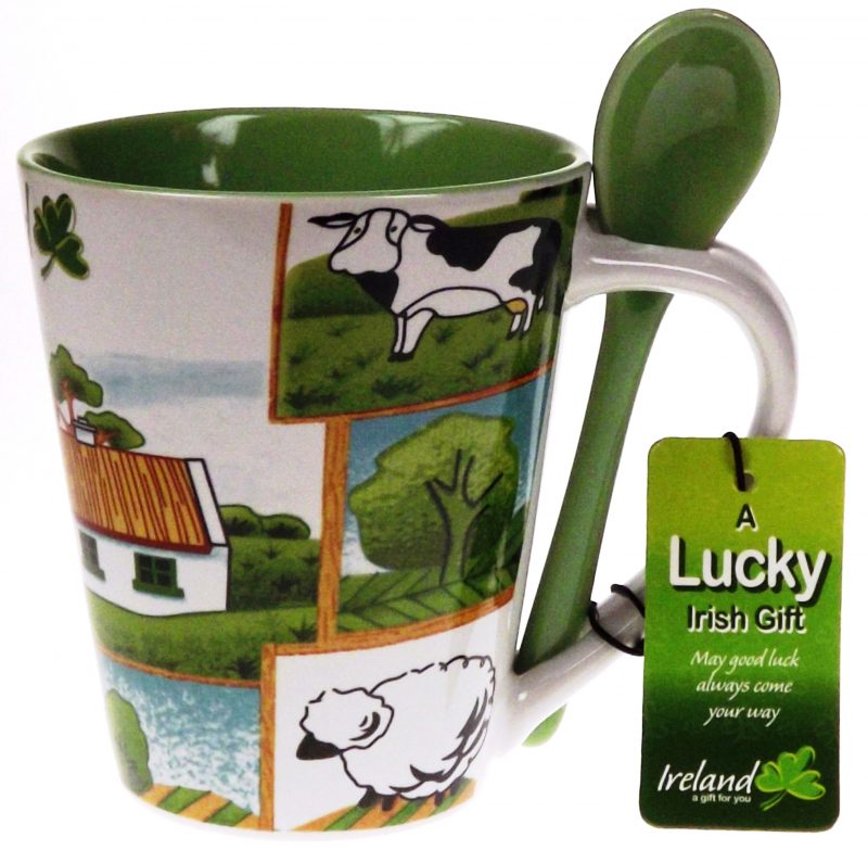 Irish Country side Mug with spoon