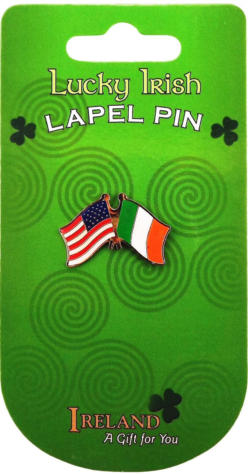 Dual flag lapel pin American / Irish flags