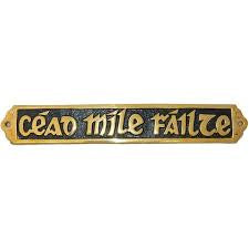 Brass Cead Mile failte plaques