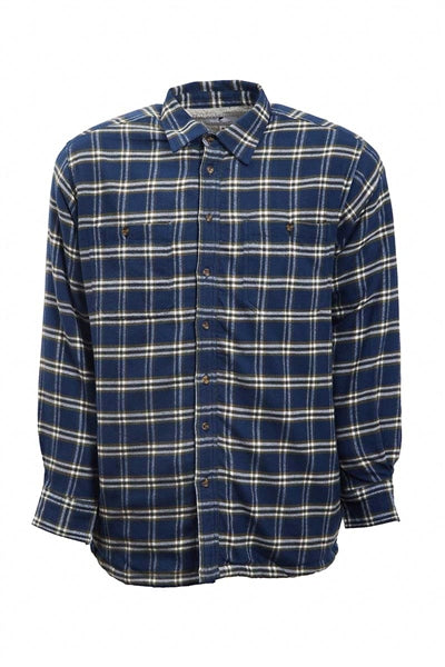 Flannel Fleece Lined Shirt - Navy Green Check (LV13