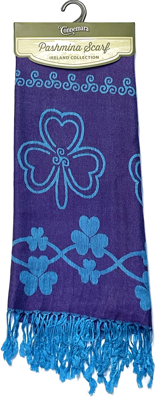 PASHMINA SCARF PURPLE SHAMROCK STYLE