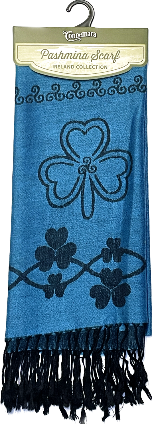 PASHMINA SCARF BLUE SHAMROCK STYLE