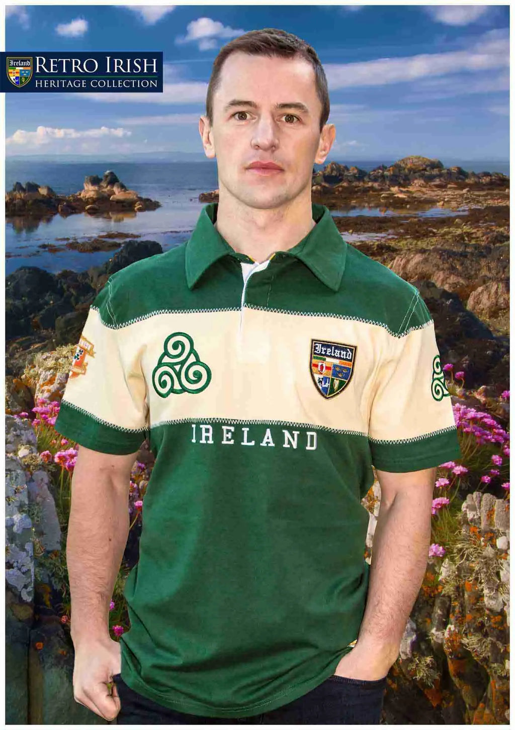Retro Ireland short sleeve polo shirt