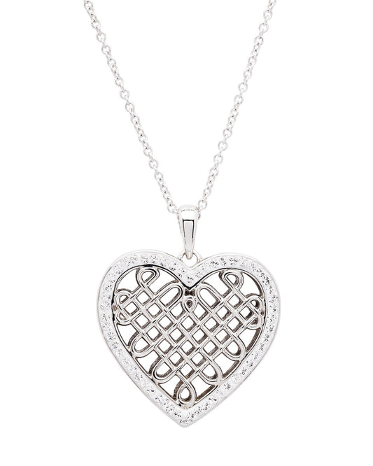Sterling silver Celtic Heart with crystals SW235